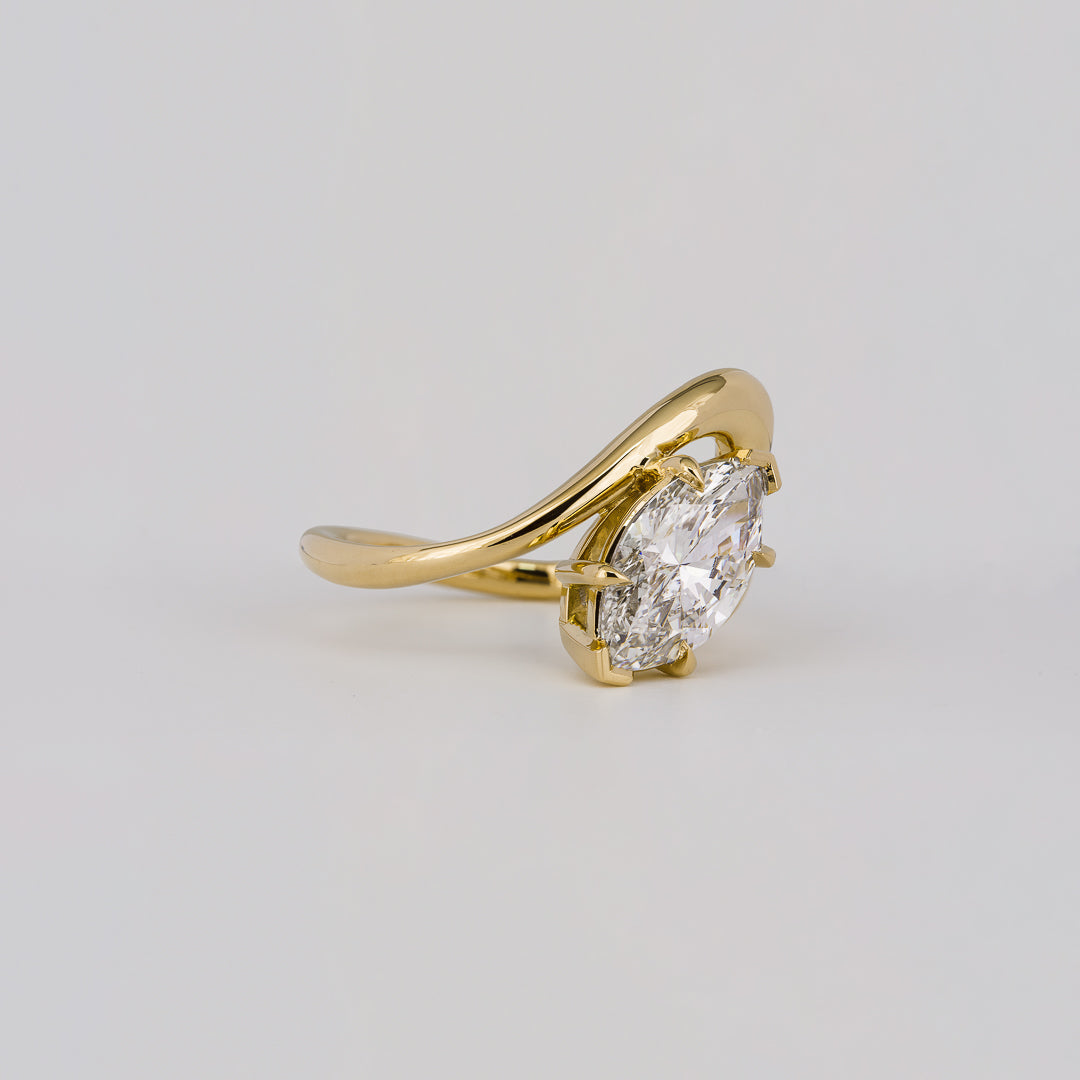 1.50CT-2.50CT Marquise Cut Lab Grown Diamond Unique Engagement Ring