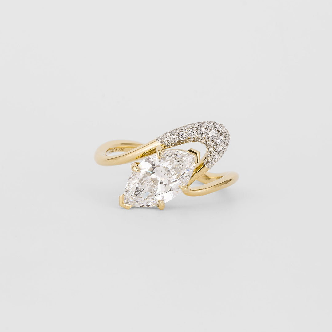1.50CT-2.50CT Marquise Cut Diamond Unique Pave Engagement Ring