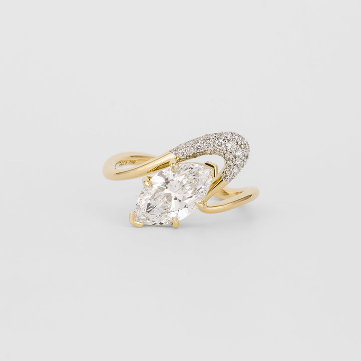 1.50CT-2.50CT Marquise Cut Diamond Unique Pave Engagement Ring