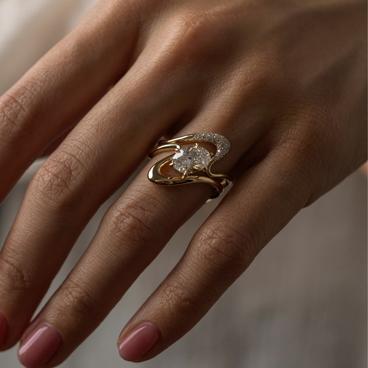 1.50CT-2.50CT Oval Cut Lab Grown Unique Diamond Engagement Ring