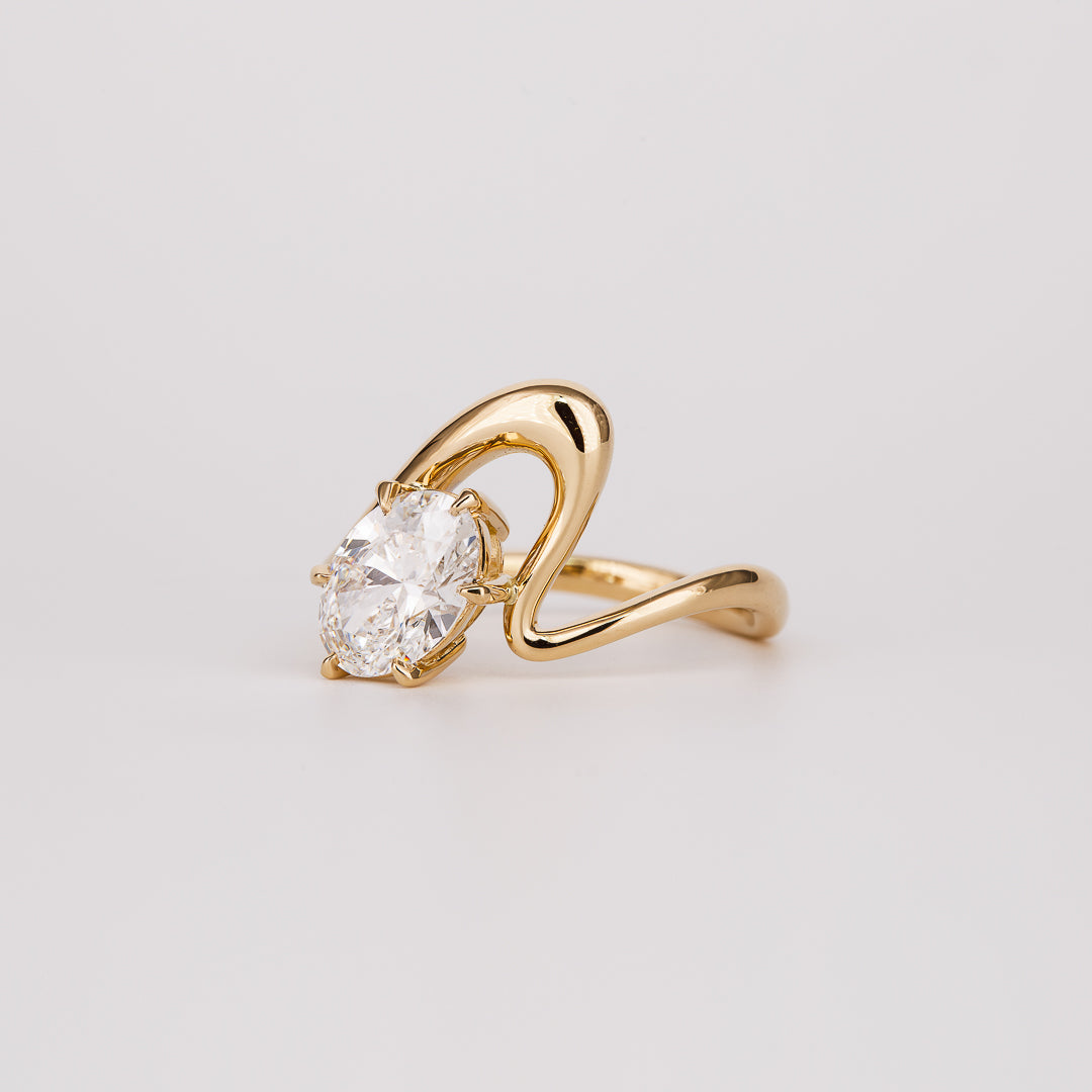 1.50CT-2.50CT Oval Cut Lab Grown Unique Diamond Engagement Ring