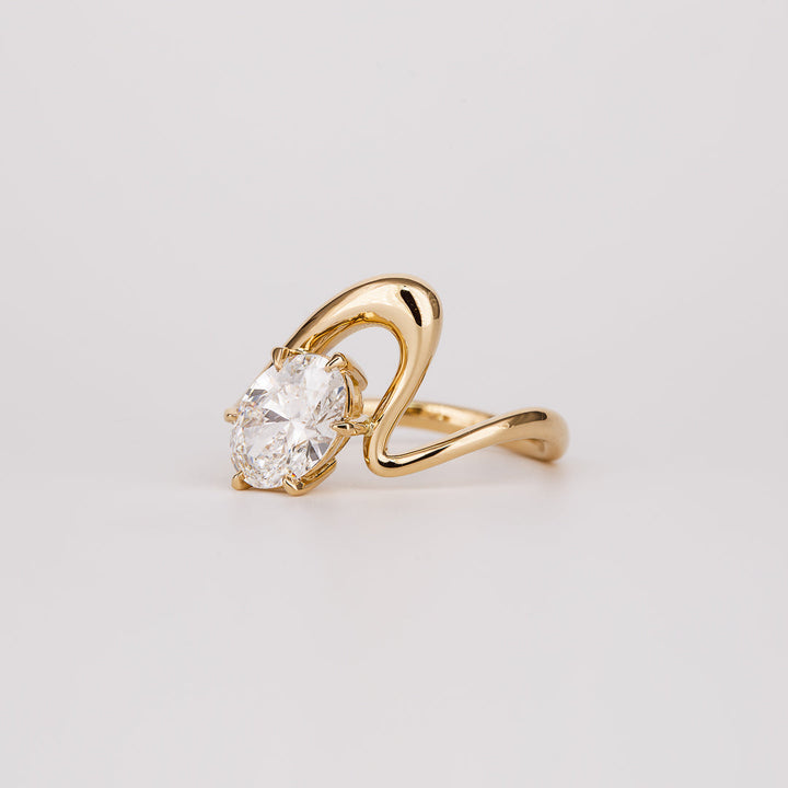 1.50CT-2.50CT Oval Cut Lab Grown Unique Diamond Engagement Ring