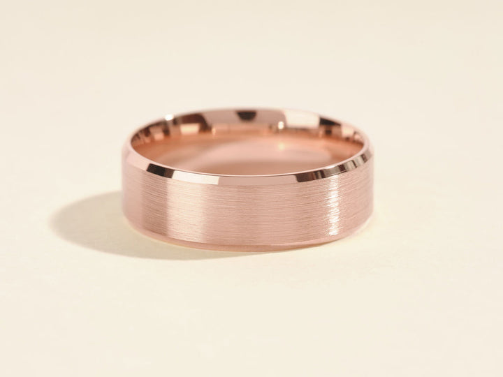 7mm Matte Brushed Beveled Edge Men's Wedding Band