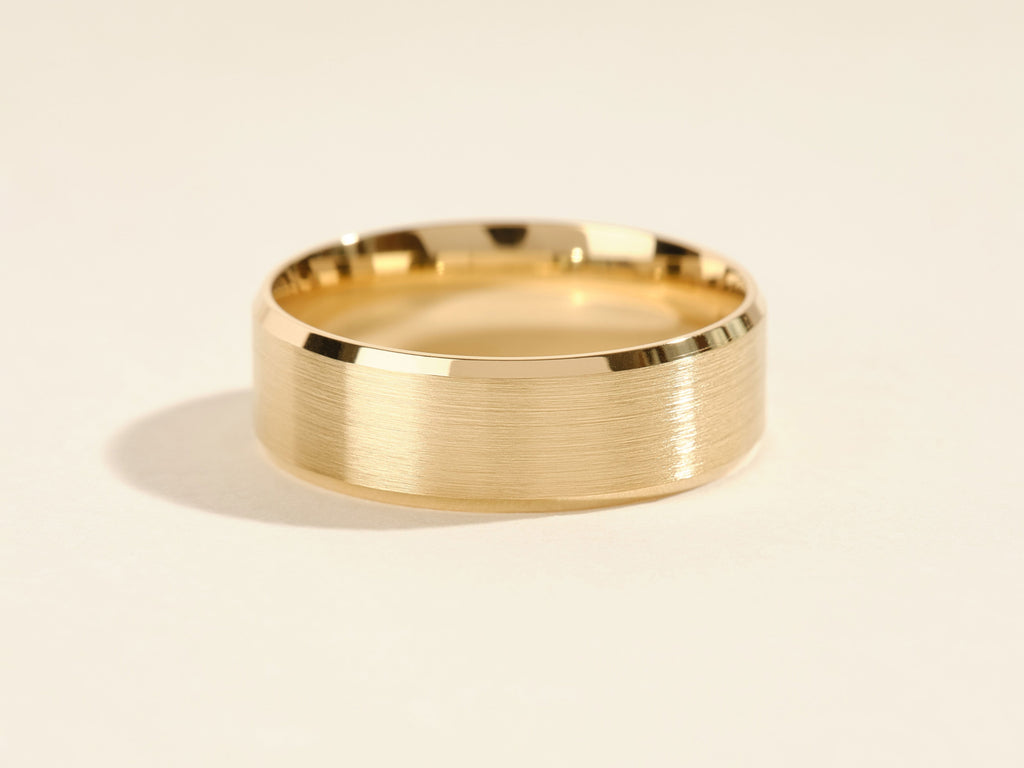7mm Matte Brushed Beveled Edge Men's Wedding Band