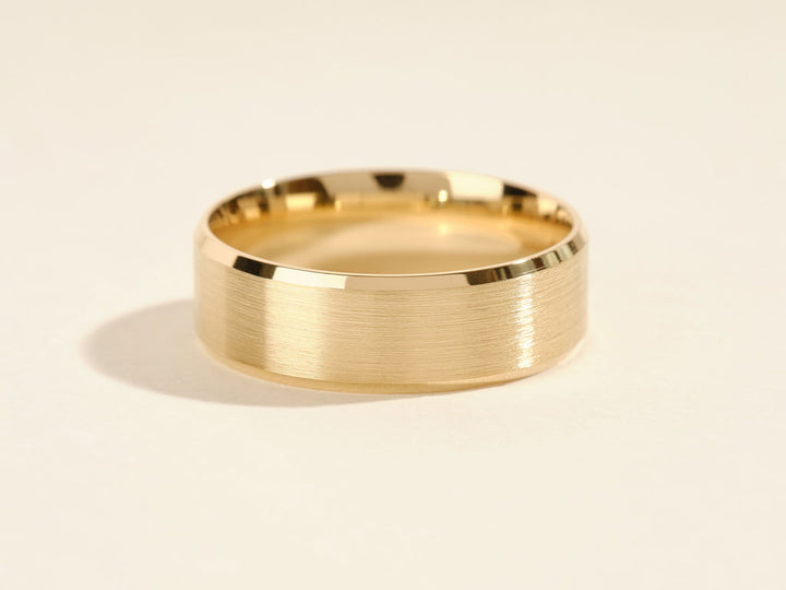 7mm Matte Brushed Beveled Edge Men's Wedding Band
