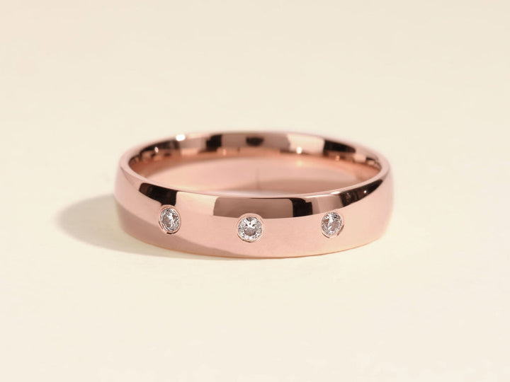 5mm Flush Lab Grown Round Men's Wedding Band Anniversary Gift