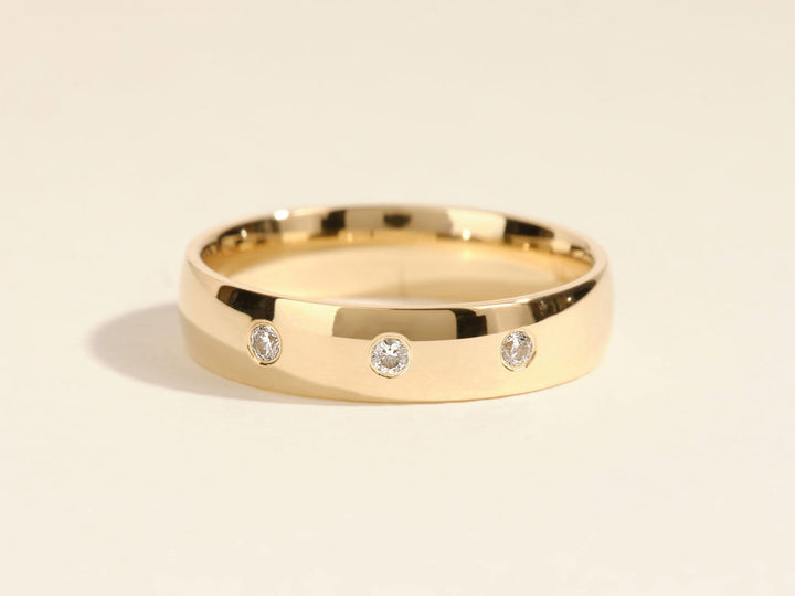 5mm Flush Lab Grown Round Men's Wedding Band Anniversary Gift