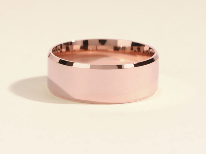8mm Polished Beveled Edge Men's Wedding Band