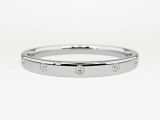 Round Cut Flush Set CVD EF/VVS Diamond Wedding Band