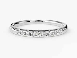 Round Cut Minimalist Nine Stone CVD EF/VVS Diamond Wedding Band