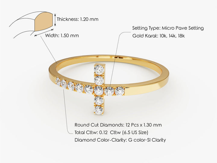 Round Cut Cross CVD EF/VVS Diamond Wedding Band