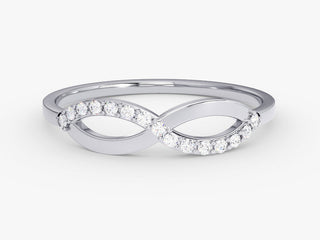 Round Cut Halfway Set Infinity CVD EF/VVS Diamond Wedding Band