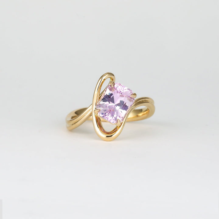 1.50CT-2.50CT Pink Radiant Lab Grown Diamond Engagement Ring for Women
