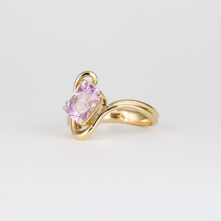 1.50CT-2.50CT Pink Radiant Lab Grown Diamond Engagement Ring for Women