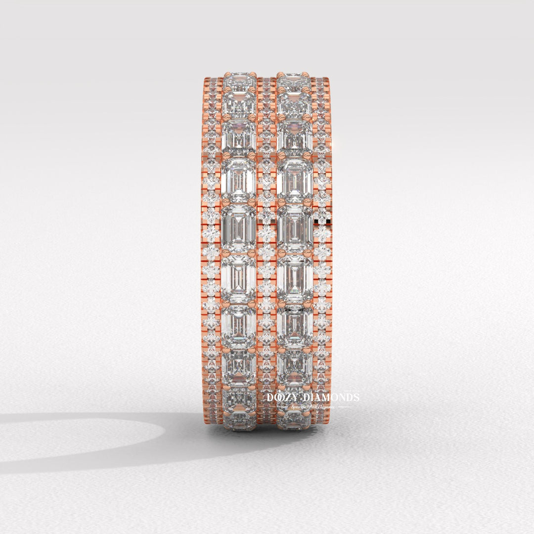 Baguette round eternity
Lab created diamond band
Multi shape diamond ring