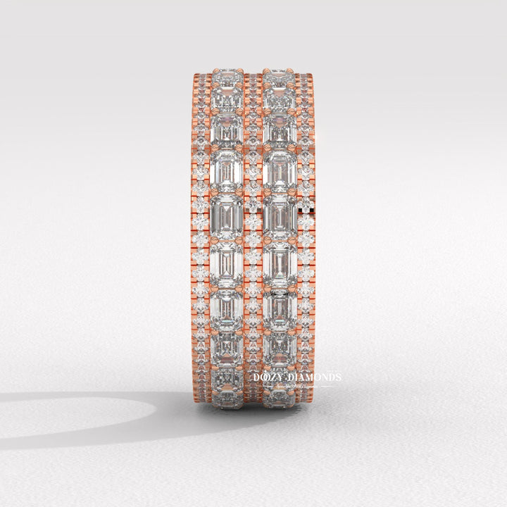 Baguette round eternity
Lab created diamond band
Multi shape diamond ring