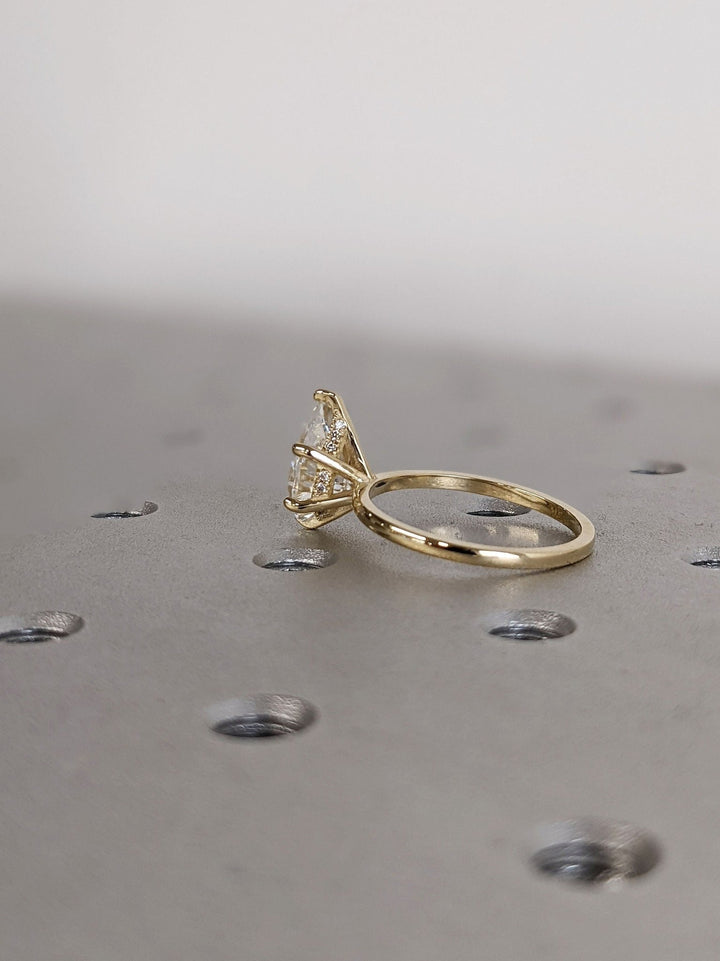 Luxury pear cut hidden halo diamond ring for her
