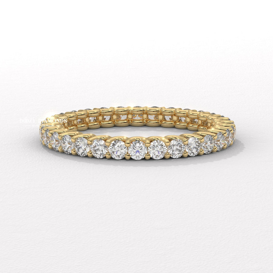 Round lab diamond band
Lab grown eternity ring
Stackable wedding band