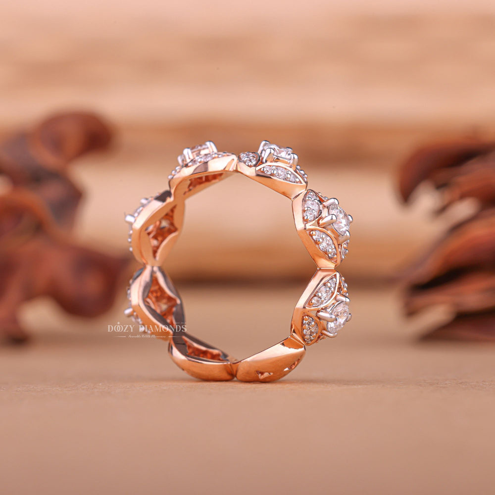 Lab grown wedding band in 14K white gold, Eco-friendly lab grown diamond bands, Buy lab grown diamond wedding band online, Custom lab grown wedding bands for her,