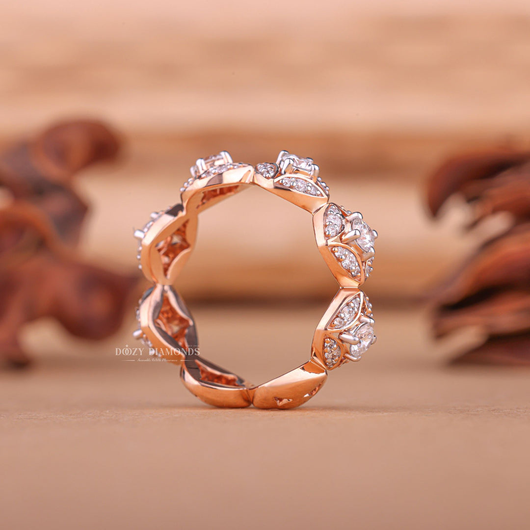 Lab grown wedding band in 14K white gold, Eco-friendly lab grown diamond bands, Buy lab grown diamond wedding band online, Custom lab grown wedding bands for her,