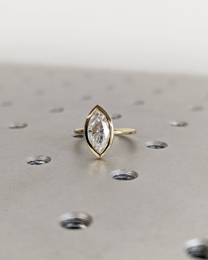 Statement marquise diamond engagement ring