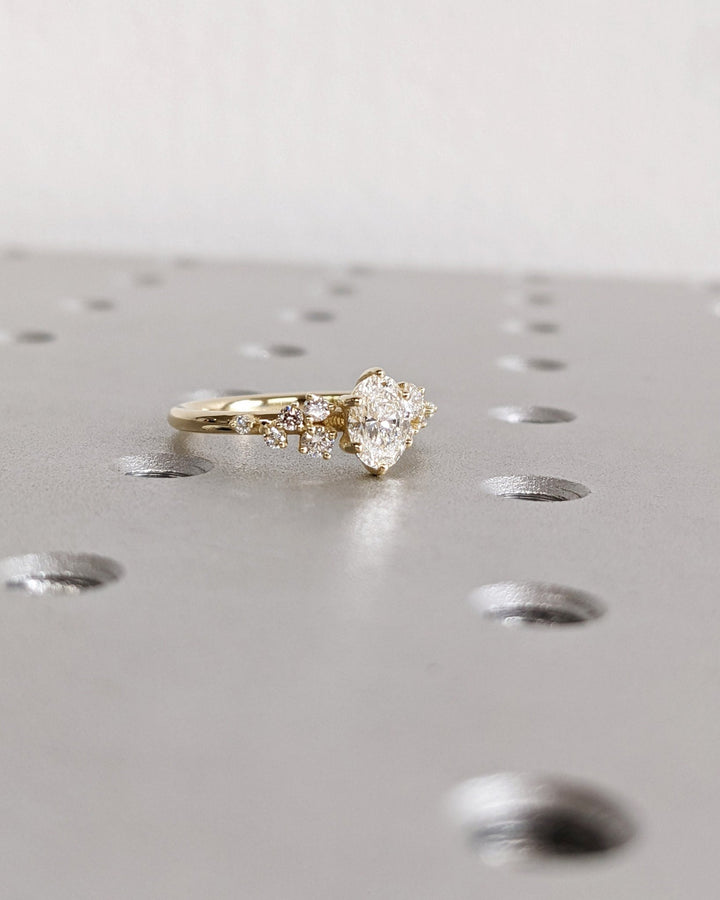 Women's fine diamond jewelry ring with nature inspired details