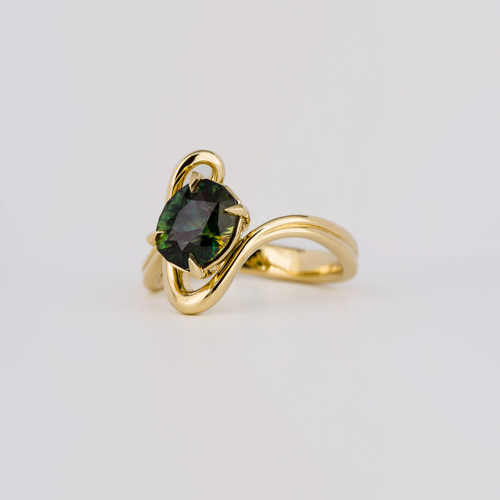 1.0CT-2.0CT Green Oval Cut Lab Grown Diamond Antique Engagement Ring