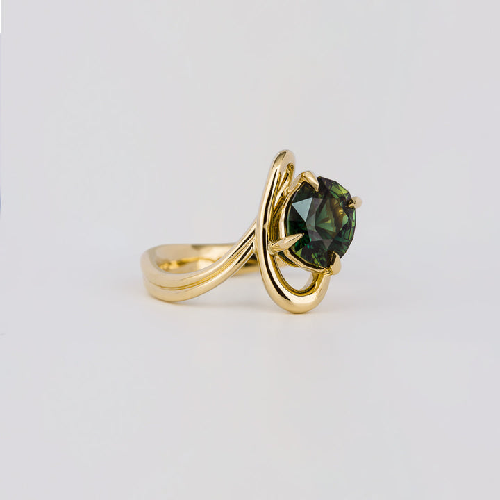 1.0CT-2.0CT Green Oval Cut Lab Grown Diamond Antique Engagement Ring