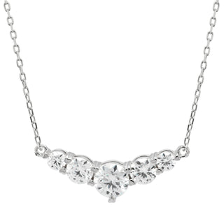 1.0CT Round Cut Moissanite Five Stone Diamond Pendant Necklace For Her