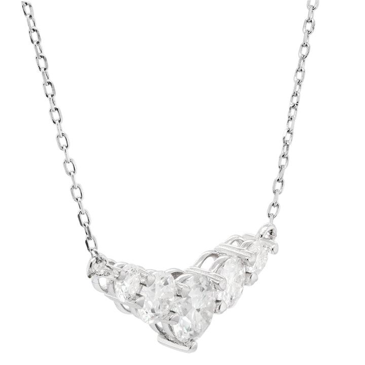 1.0CT Round Cut Moissanite Five Stone Diamond Pendant Necklace For Her