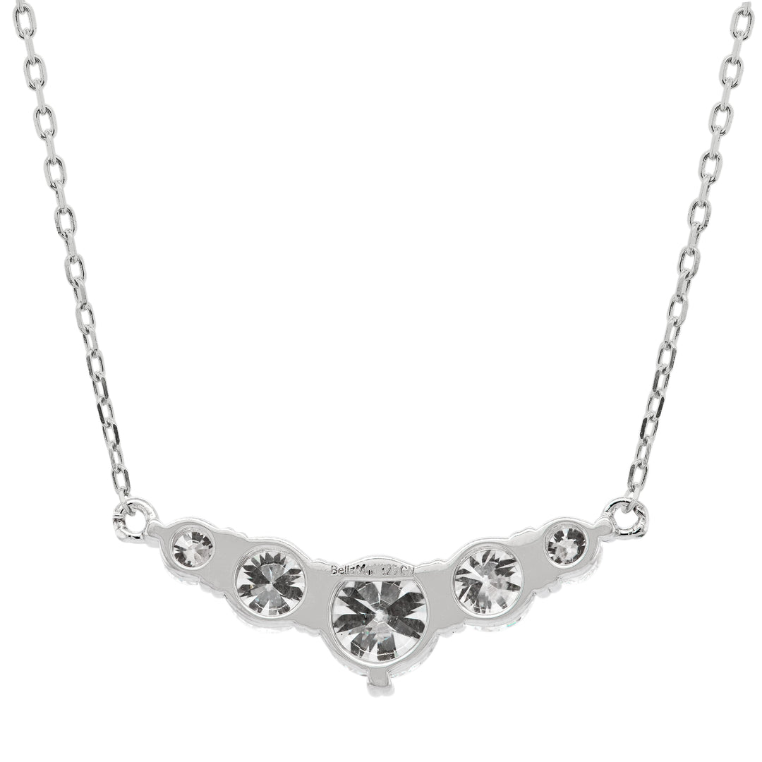 1.0CT Round Cut Moissanite Five Stone Diamond Pendant Necklace For Her