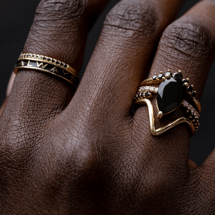 14K Solid Yellow Gold Unique V Shape Plain Wedding Band