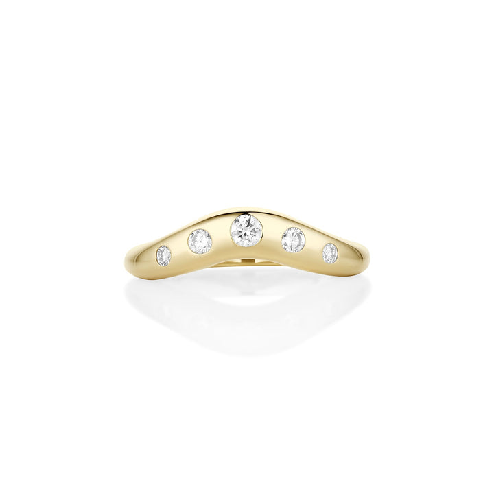 Round Diamond CVD EF/VVS Unique Dome Curved Wedding Band