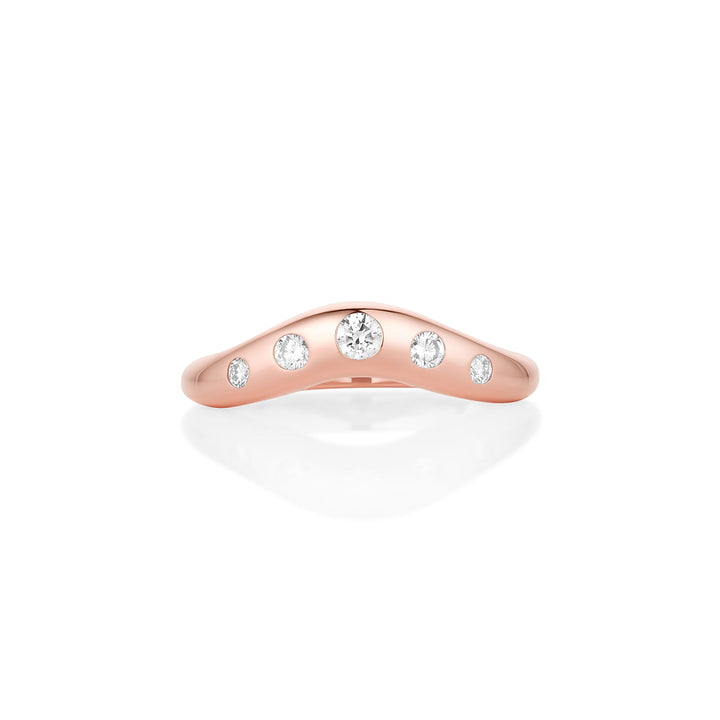 Round Diamond CVD EF/VVS Unique Dome Curved Wedding Band