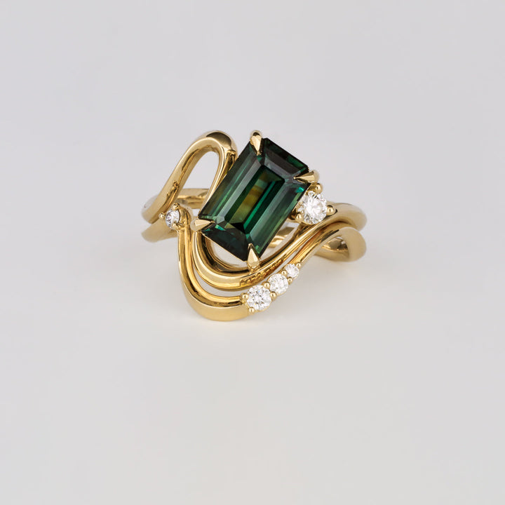 1.50CT-2.50CT Emerald Diamond Antique Engagement Ring