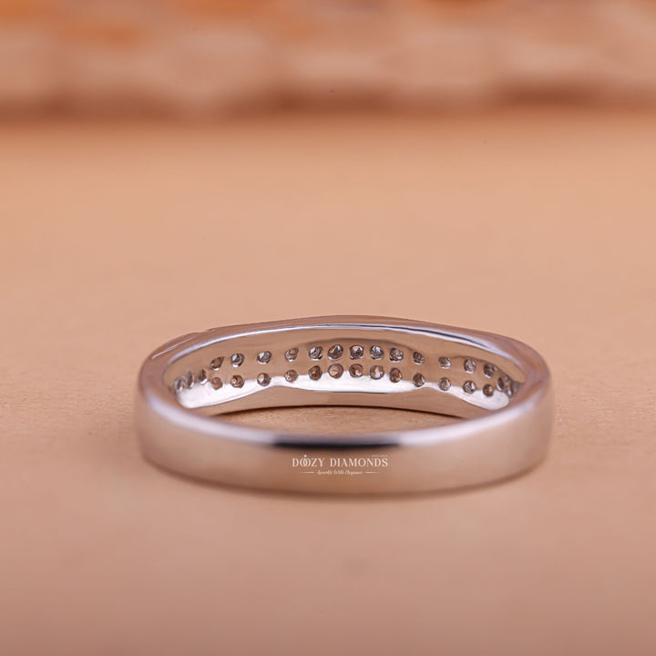 Thick diamond wedding band, Princess cut diamond wedding band, Round diamond wedding band, Baguette diamond wedding band, Marquise diamond wedding band, 