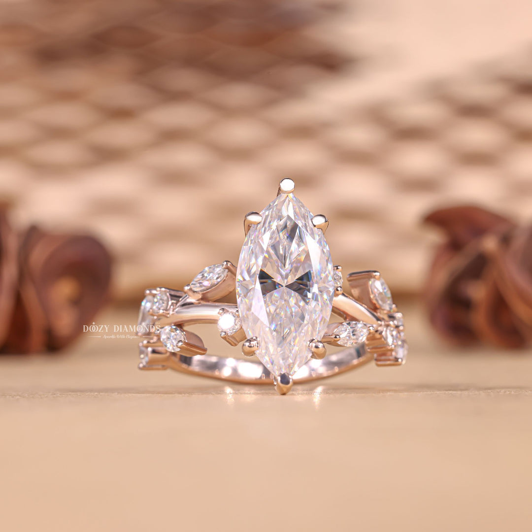 Marquise discount diamond engagement ring, Marquise designer diamond engagement ring, Marquise handcrafted diamond engagement ring,