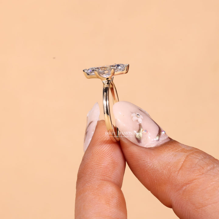 2.0CT - 3.0CT Marquise Cut F/VS2 Lab Grown Diamond Solitaire Engagement Ring - Doozy Diamonds