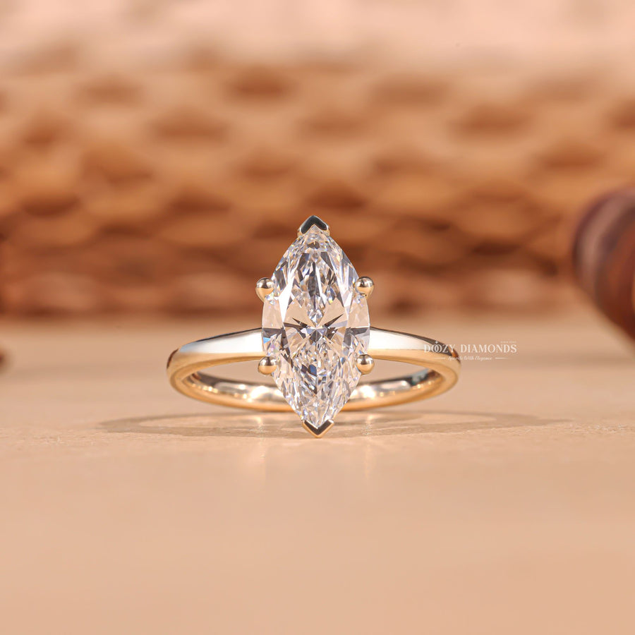 Marquise classic engagement ring, Marquise modern engagement ring, Marquise three-stone engagement ring, Marquise side stone engagement ring