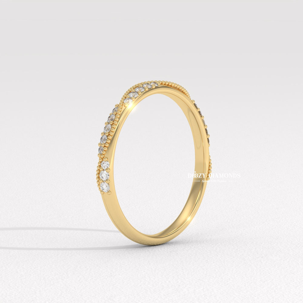 Matching wedding ring
Antique style diamond band
Lab grown diamond eternity