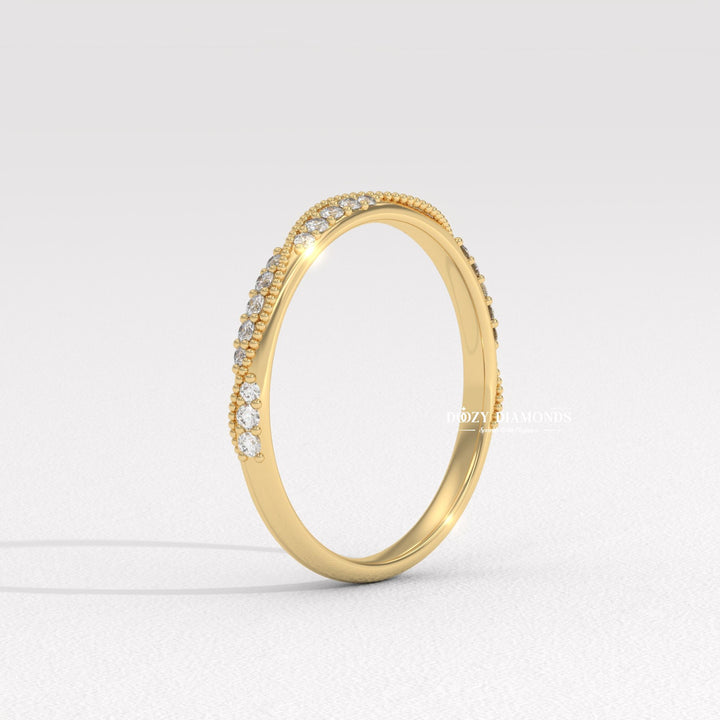 Matching wedding ring
Antique style diamond band
Lab grown diamond eternity