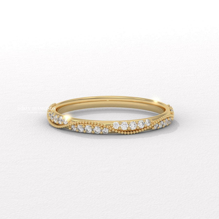 Vintage style wedding ring
Lab created diamond band
Eternity wedding band