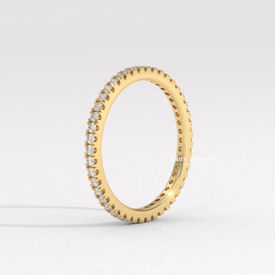 Round cut diamond band
Micro pave eternity band
Lab created diamond band
