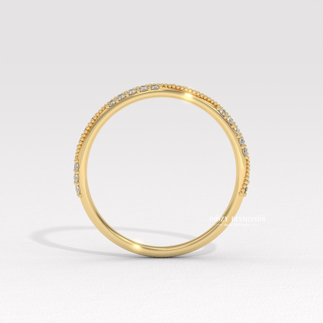 Art Deco wedding band
Milgrain diamond ring
Filigree wedding band