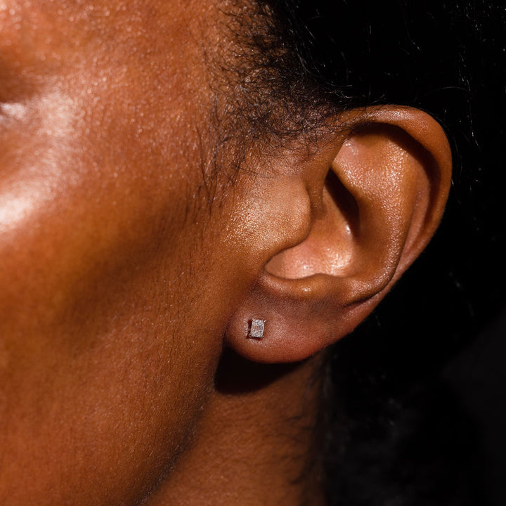 Emerald F-VS1 Lab-Grown Diamond Solitaire Stud Earrings