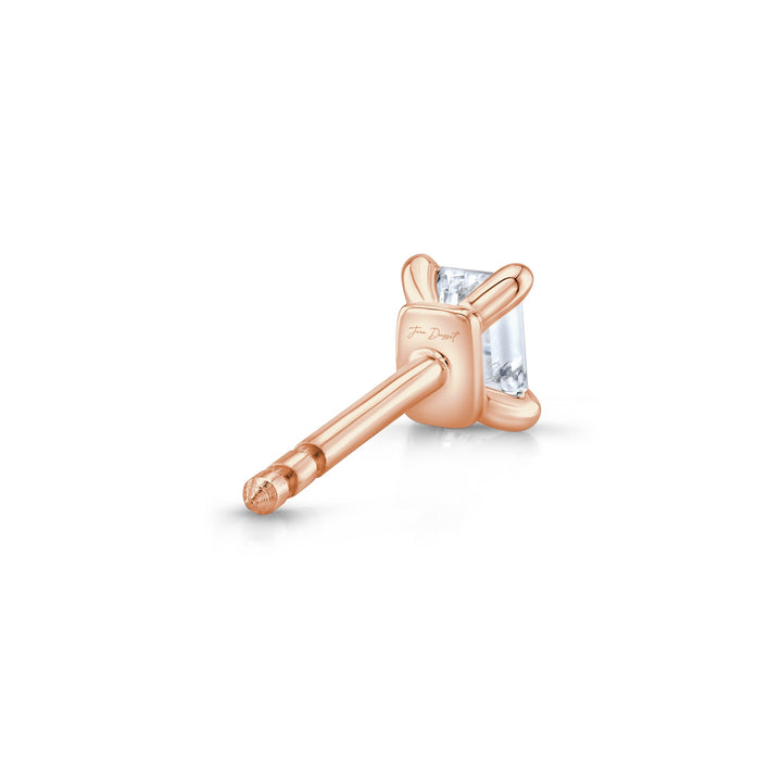 Emerald F-VS1 Lab-Grown Diamond Solitaire Stud Earrings