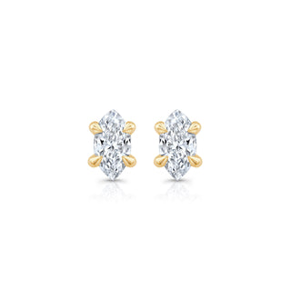 Marquise F-VS1 Lab-Grown Hidden Halo Stud Earrings For Women