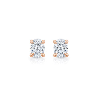 Oval F-VS1 Lab-Grown Solitaire Stud Earrings For Women