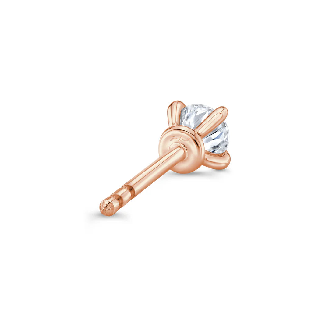 Round F-VS1 Lab-Grown Petite Prongs Stud Earrings