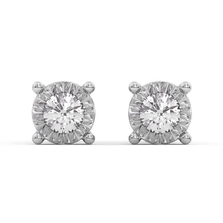 Round Cut Moissanite Diamond Unique Stud Earrings